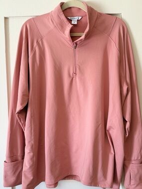 Athleta Women’s Pink/Peach Quarter-Zip Pullover Shirt. Size 2X